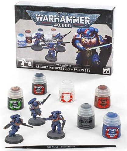 Warhammer 40,000 : Space Marines Assault Intercessors + Paints Set - 1UP