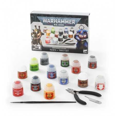 Warhammer 40,000 : Warhammer 40,000 Paints + Tools Set - 1UP