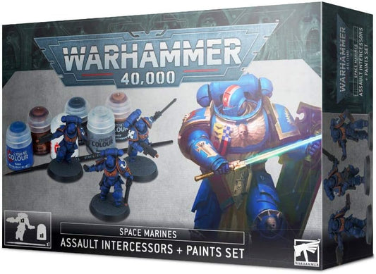 Warhammer 40,000 : Space Marines Assault Intercessors + Paints Set