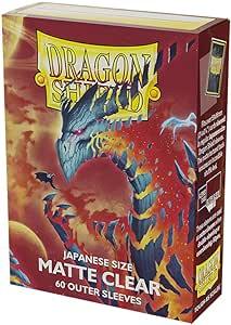 Dragon Shield Small Sleeves - Japanese Matte Clear Cover Oversleev (60 Sleeves) - 1UP