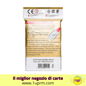 KMC Standard Sleeves - Hyper Mat Premium Black (80 Sleeves) - 1UP