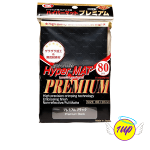 KMC Standard Sleeves - Hyper Mat Premium Black (80 Sleeves) - 1UP