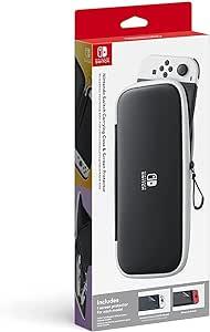 Nintendo Switch Carrying Case & Screen Protector (Black & White) - 1UP