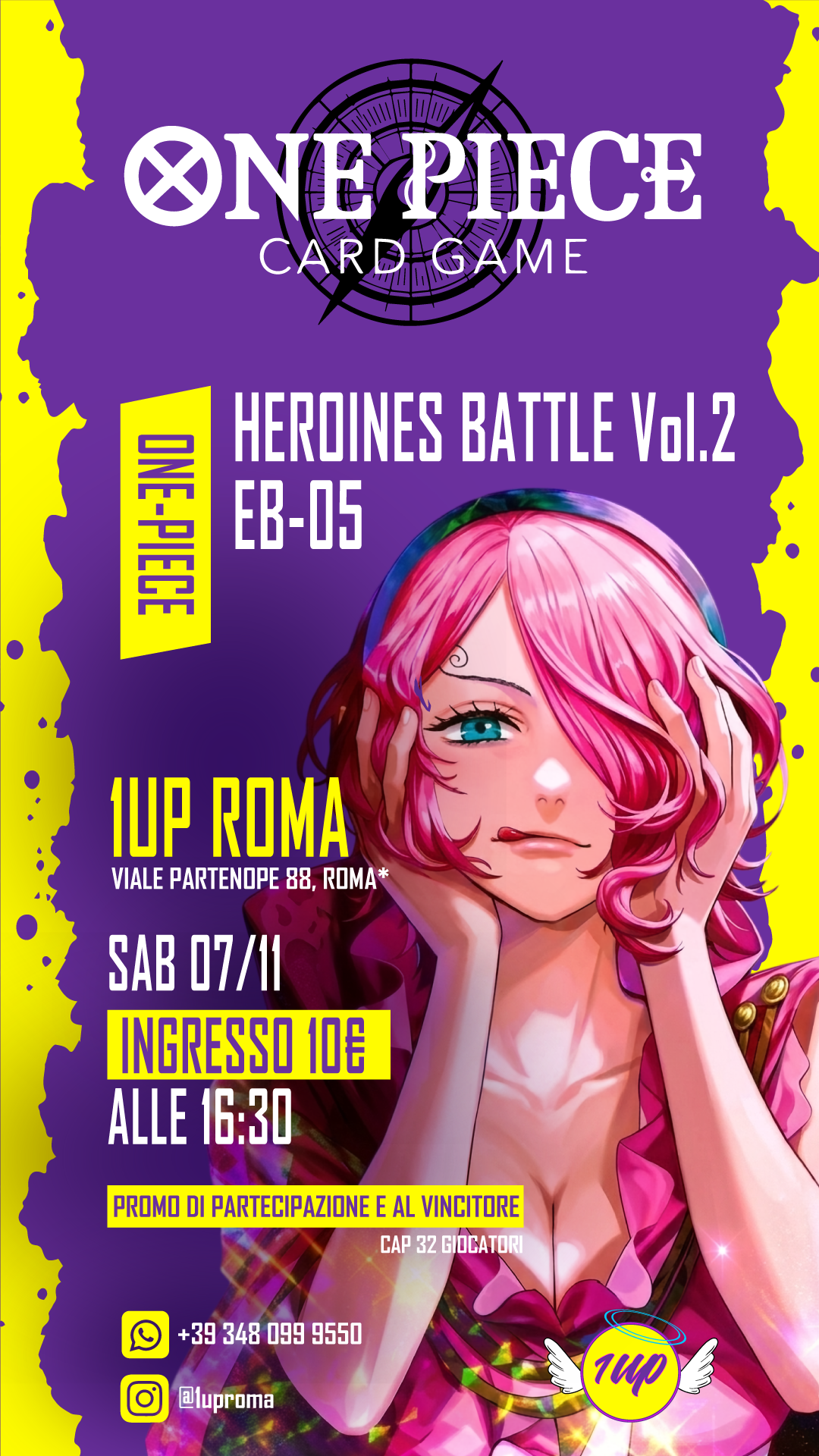 ONE PIECE CARD GAME – HEROINES BATTLE VOL.2 EB-05 SABATO 07/11 | 1UP ROMA