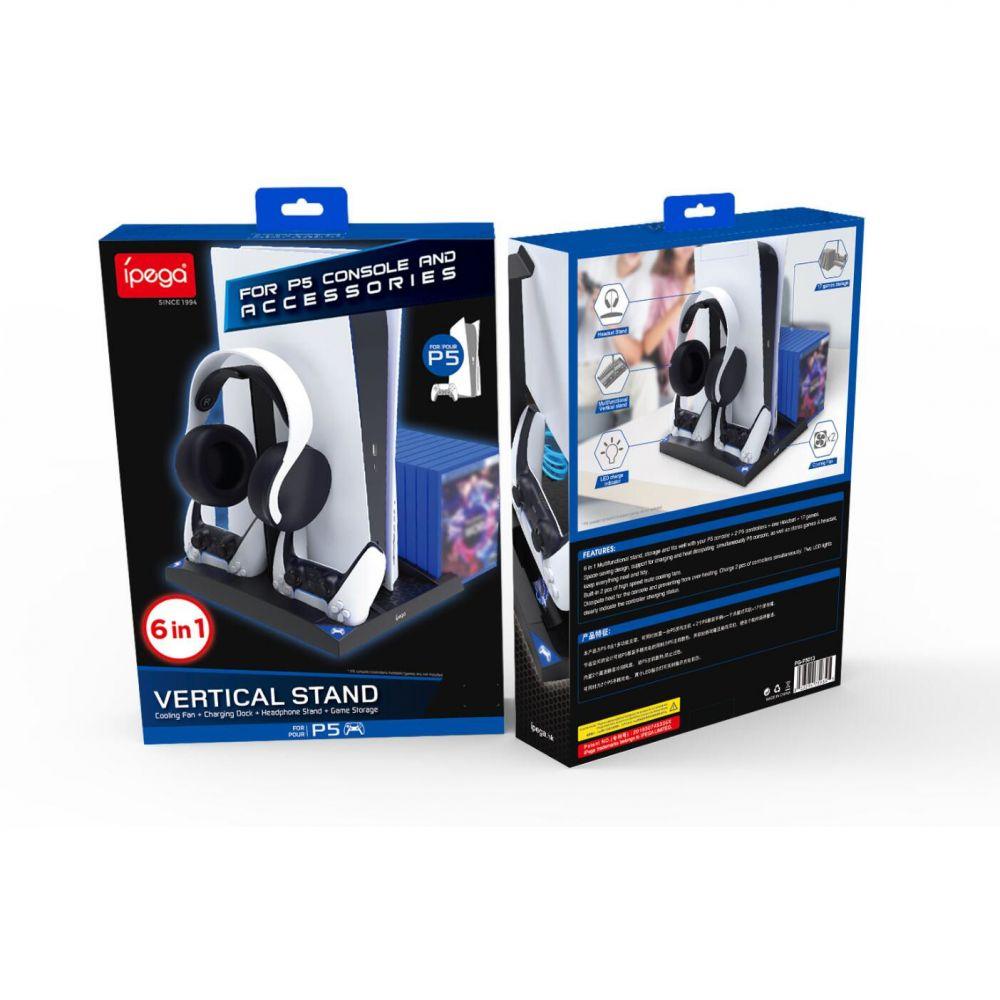 Stazione ricarica multifunzione PG-P5013 con ventola per controller PS5 - 1UP